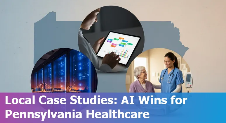 Healthcare worker using AI dashboard in Pittsburgh, Pennsylvania hospital setting