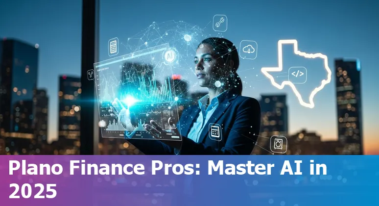 Finance professional using AI tools in Plano, Texas office in 2025