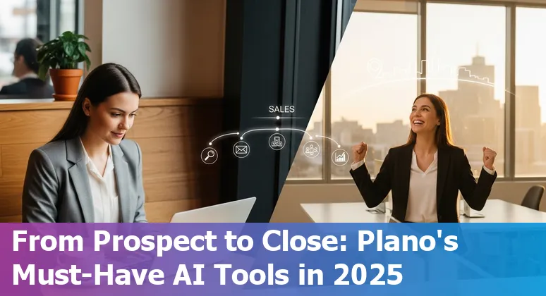 Plano sales professional using AI sales tools including Seamless.ai, ChatGPT, Gong, and Clari on a laptop in an office setting