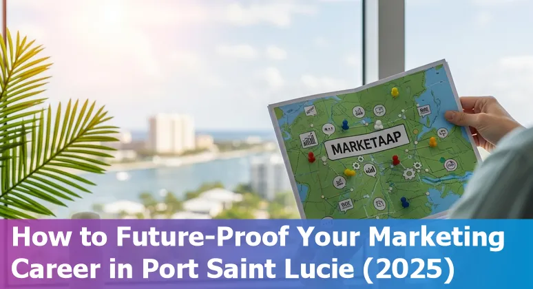 Port Saint Lucie, Florida marketer using AI tools on a laptop — 2025 local adaptation image