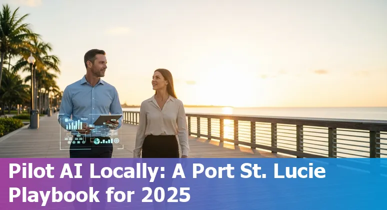 Sales rep using AI tools on a laptop in Port Saint Lucie, Florida, learning how AI impacts local sales jobs in 2025