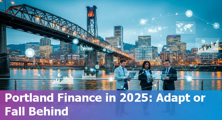 Portland Oregon finance team using AI tools with city skyline in the background - Oregon