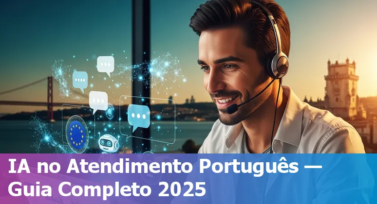 Customer service professional using an AI chatbot dashboard in Portugal, 2025