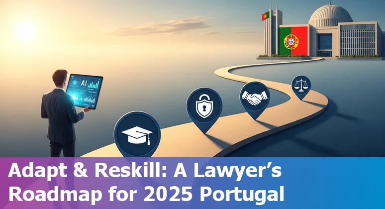 Lawyer using AI tools on a laptop in Lisbon, Portugal, illustrating AI and legal work in Portugal