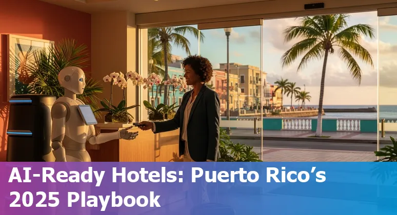 Hotel staff reviewing AI operations dashboard at a Puerto Rico resort in 2025
