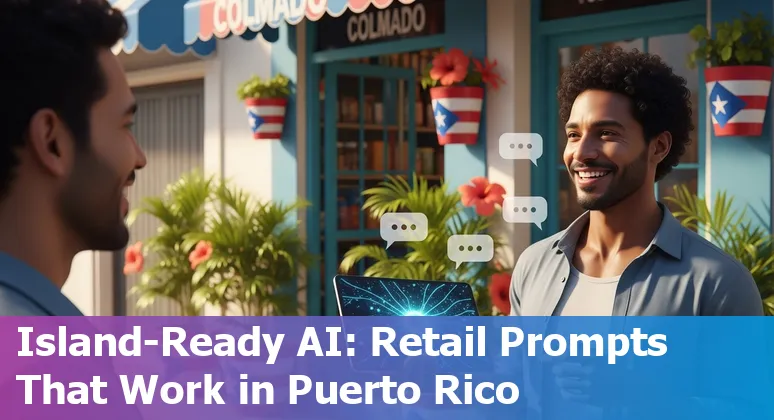 Retail team using AI prompts (Gemini, Google Sheets, Lexis+ AI) for inventory, marketing, and bilingual customer service in Puerto Rico