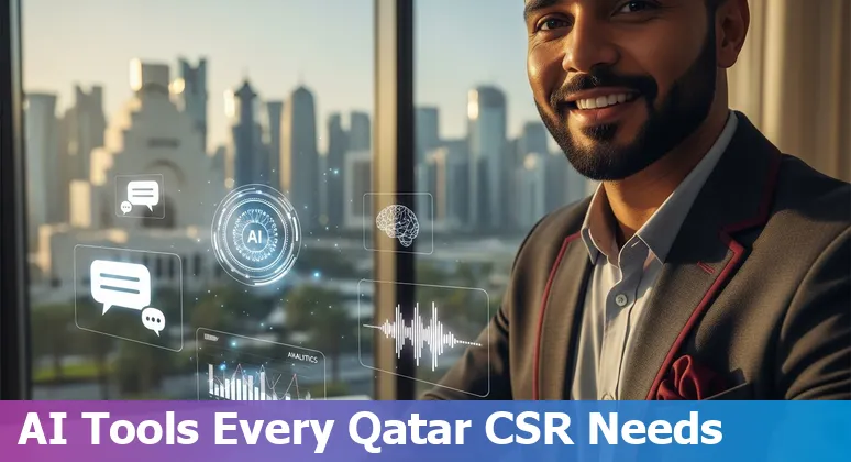 Customer service agent using AI tools in a Doha office — AI for customer service in Qatar, 2025