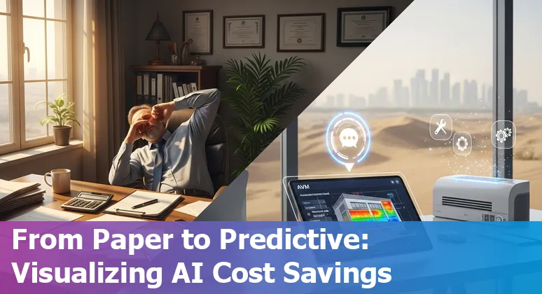 AI-driven real estate dashboard showing cost savings and efficiency gains for companies in Qatar
