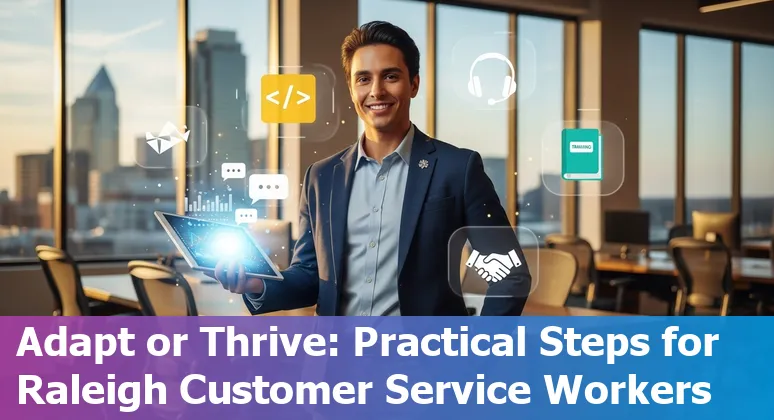 Customer service agent working with AI chatbot in Raleigh, North Carolina office