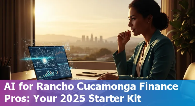 Finance professional using AI tools in an office in Rancho Cucamonga, California in 2025