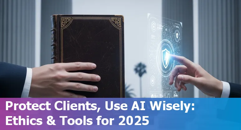 Attorney using AI tools in a Rancho Cucamonga, CA law office — legal AI guide for 2025