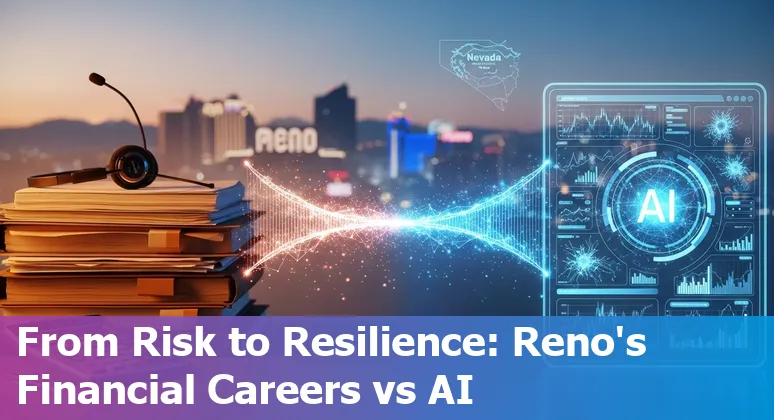 Person working on accounting software with Reno skyline in the background