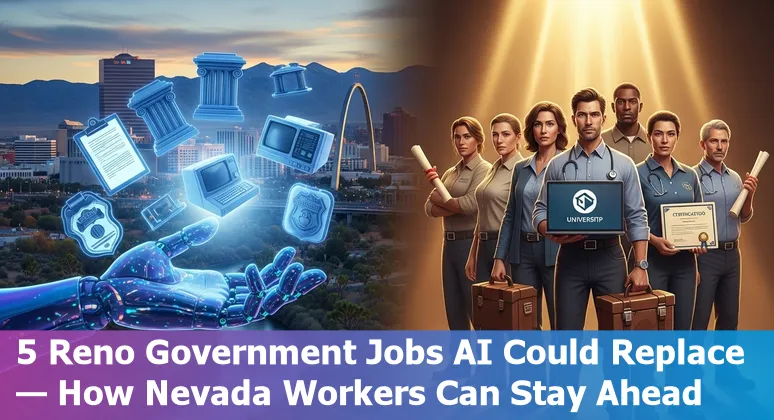 Reno city skyline with icons showing AI, government jobs, and training partnerships