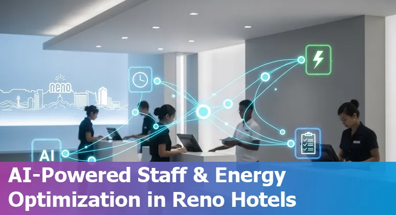 AI-enabled hotel operations dashboard showing water and energy savings at a Reno, Nevada casino resort