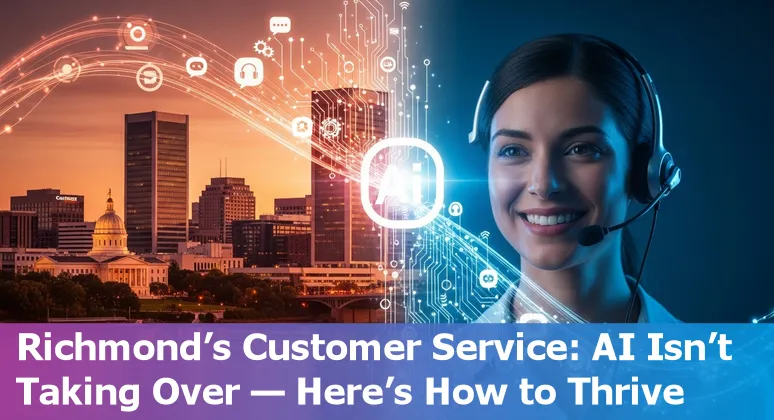 Richmond, Virginia customer service agent using AI-assist tools on laptop — Richmond VA image