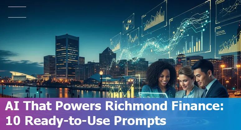 Richmond skyline overlaid with AI icons and financial service symbols