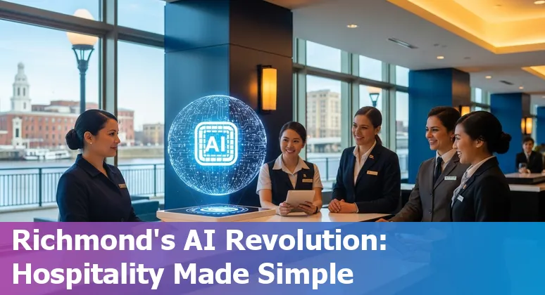 AI in hospitality guide showing Richmond, VA skyline and Richmond Raceway with AI icons.