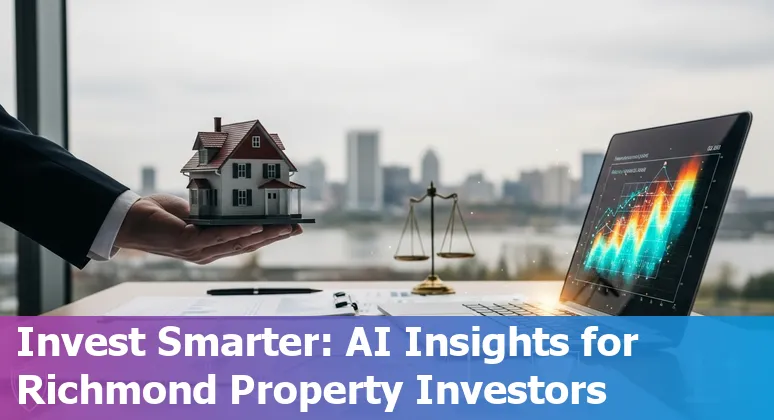 Agent using AI property tools on a laptop with Richmond, Virginia skyline in background