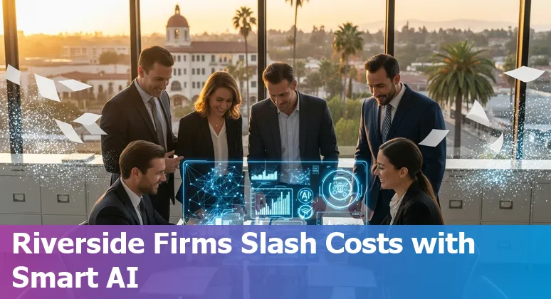 AI-driven financial services dashboard showing cost savings and efficiency gains for Riverside, California