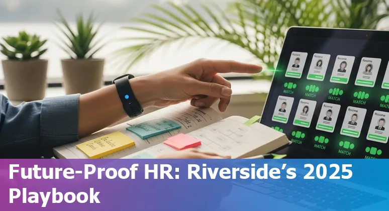 HR professional using AI tools in an office in Riverside, California, US — adapting HR jobs in 2025