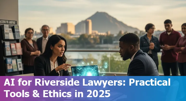 Legal professional using AI tools in a Riverside, California law office, 2025