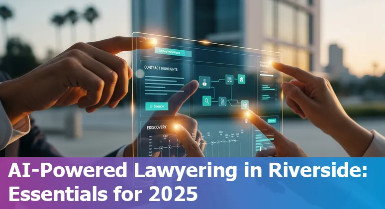 Riverside attorney using AI tools on laptop for legal research, intake and contract automation