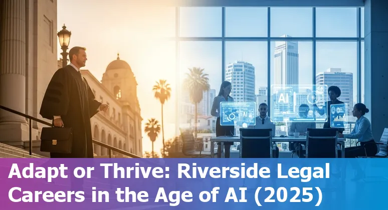 Riverside, California courthouse with AI icons overlay showing legal AI impact in Riverside, California