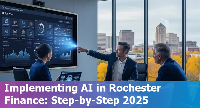 Finance professional using AI dashboard on laptop in Rochester, Minnesota, US