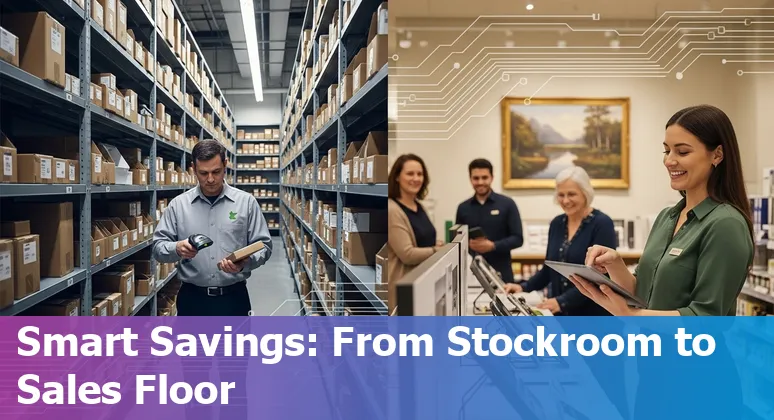 Retail staff using AI tools in a Rochester, Minnesota, US store to improve efficiency and reduce costs