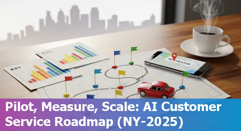 Customer service professional using AI tools in Rochester, NY office in 2025