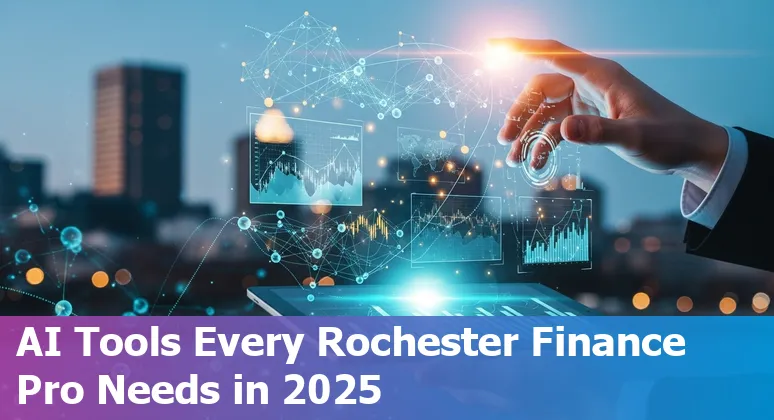 Finance professional using AI tools in an office setting in Rochester, New York, US
