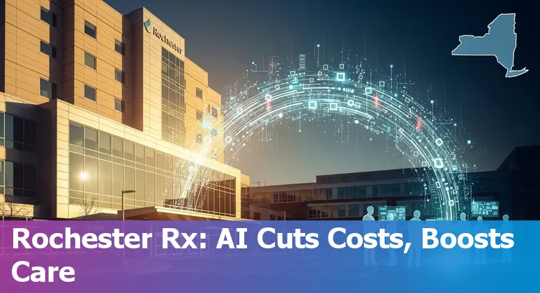 Healthcare staff using AI tools at a Rochester, NY hospital to improve efficiency and cut costs in New York, US.