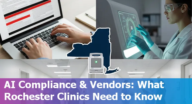 Healthcare AI in Rochester, New York 2025 — clinicians reviewing AI tools with URMC resources visible