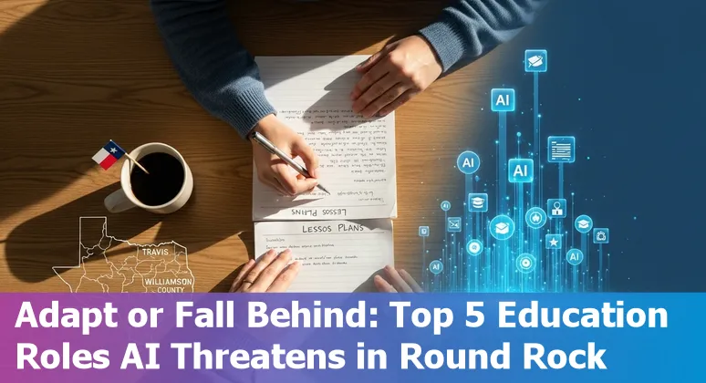 Round Rock classroom with teacher collaborating with students and AI tools on a laptop
