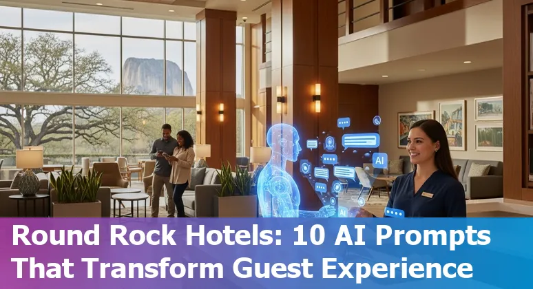 Round Rock hotel lobby with a guest using a mobile virtual concierge and smart room controls
