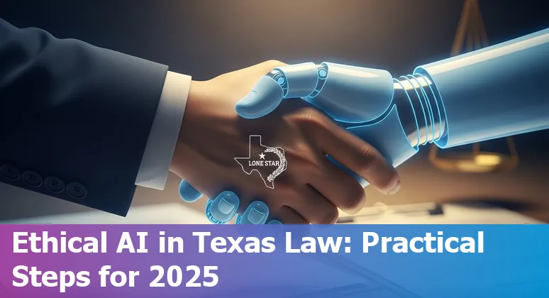 Lawyer using AI tools on laptop in Round Rock, Texas office with Round Rock, TX skyline visible