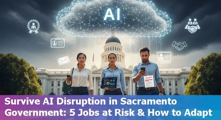 Sacramento government workers adapting to AI: documents, code, city hall skyline