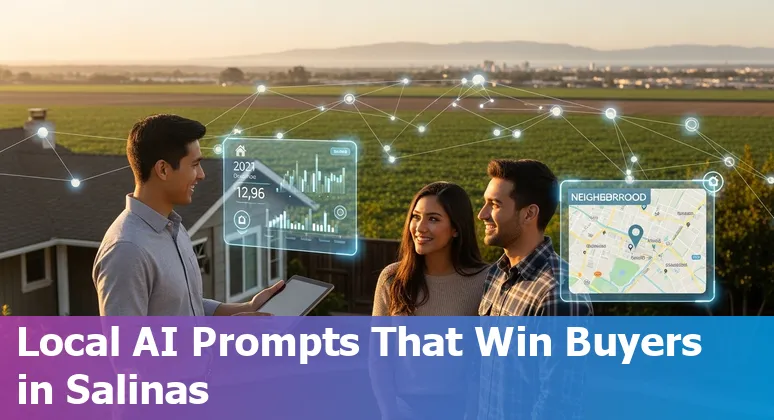 Real estate agent using AI tools to analyze Salinas California property data on a laptop