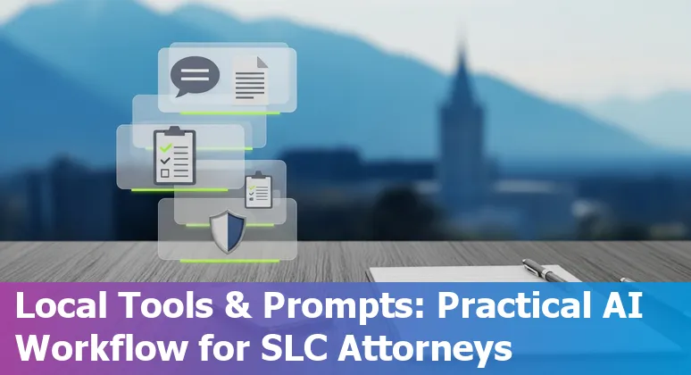 Salt Lake City, Utah legal professional using AI tools in 2025 with University of Utah resources in the background