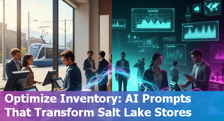 Retail storefront in Salt Lake City with AI icons overlay showing inventory, recommendations, and chatbots.