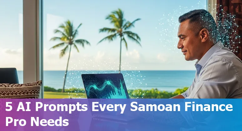 Samoa finance professional using AI prompts on a laptop to optimize cash flow and FX exposure in 2025