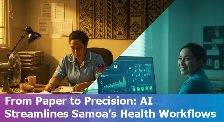 Healthcare team in Samoa discussing AI solutions to cut costs and improve efficiency in Samoa