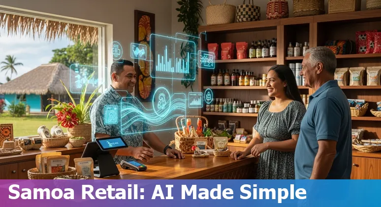 Samoa 2025 retail AI infographic showing use cases and legal notes for Samoa, WS