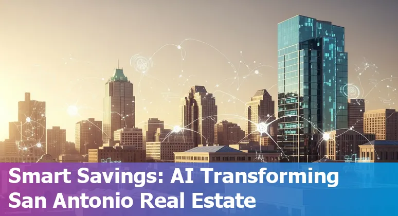 AI-driven real estate dashboard showing San Antonio, Texas property maps, energy graphs, and tenant chatbots