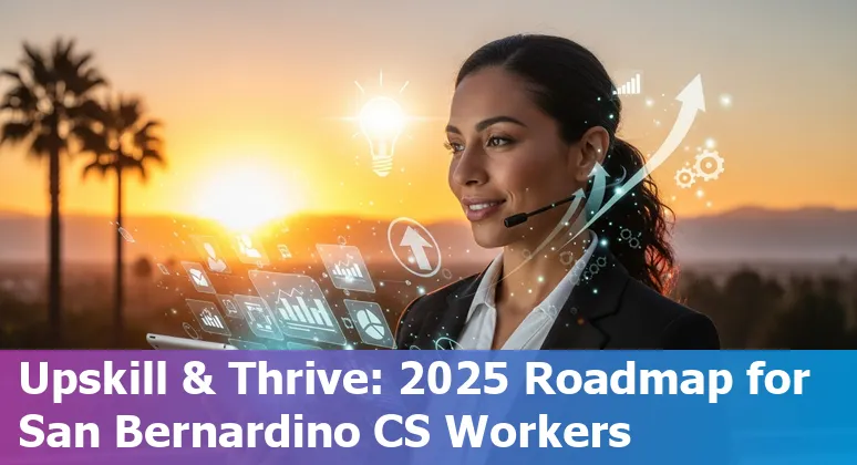 Customer service worker using AI tools in San Bernardino, California, USA