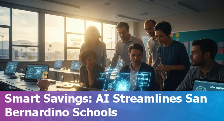 AI tools and educators collaborating at a San Bernardino, California, US campus — saving costs and improving efficiency