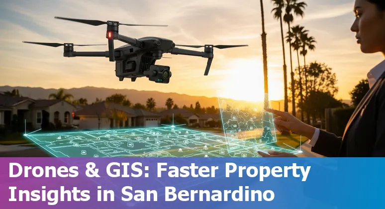 San Bernardino, California real estate team using AI tools like GIS, drones, and CRM to cut costs and improve efficiency