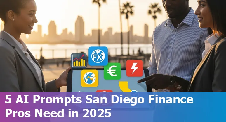 Finance professional using AI to analyze San Diego revenue, Port of San Diego and SDG&E data on laptop