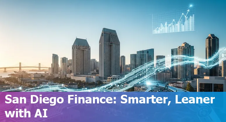 Financial services team using AI dashboards in San Diego, California, US office