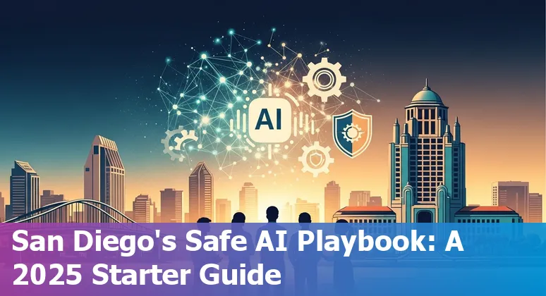 San Diego, California government AI guide 2025 — city skyline with digital AI icons and policy overlays